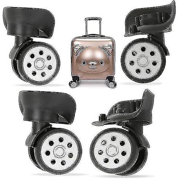 4 stk kofferthjul, erstatning spinner hjul for universal koffert, svingbare kofferthjul erstatningstilbehør, for vanlige kofferter, trolley S