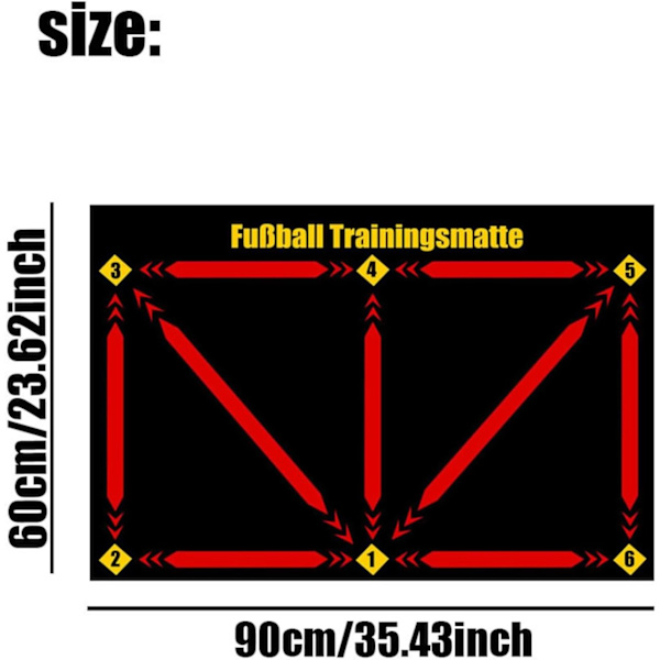 Fodboldtræningsmåtte, 90 x 60 cm Fodboldmåtte Boldkontrol, Skridsikker Fodboldtræningsmåtte 5