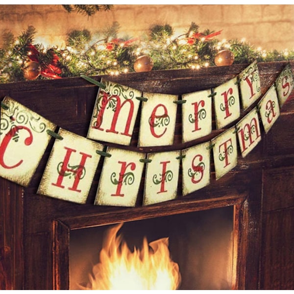 God Jul-banderoll, Jul Familj Dekoration