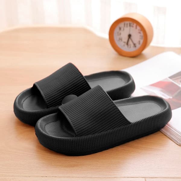 Hjemmesko - Stilfulde og bløde til kvinder/mænd - flere farver (kendt som Happy Flops) Sort Sort Black 46/47