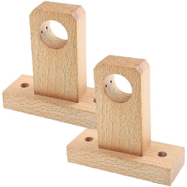 2-pack kraftiga gardinstångsfästen i trä, gardinkrokar i trä