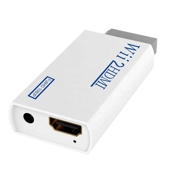 Wii till HDMI-adapter, 1080p Full-HD Nintendo white 3.5mm