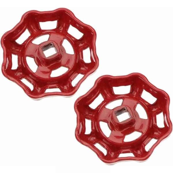 2 st 7 x 7 mm rött järn ventilhandhjul, ventilhandtag, kulventil, avstängningsventil, vattenrör, kran, ventiltopp, handtag