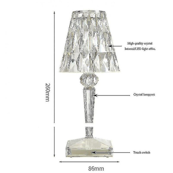 Nattlampe, Akryl Bordlampe, Oppladbar Projeksjon Italiensk Design Karte...