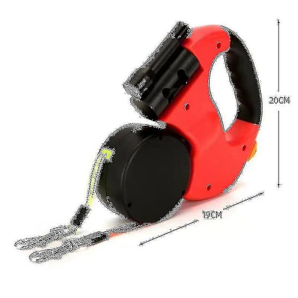 Tilbagetrækkelig dobbelt hundeline med to 3-meters liner 360 Dobbelt tangle-fri hundeline til gåture-subaoe-Excellence