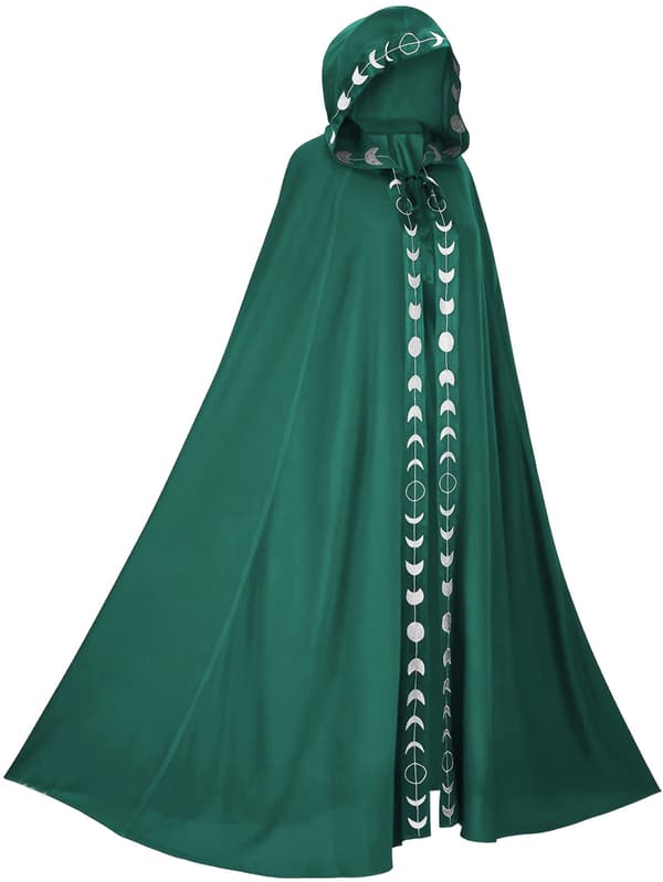Hættekape til voksne Middelalder Renæssance Cosplay Kostume til Halloween og Rollespil M Green