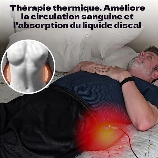 Triple Action Back Therapy, Lumbar Massage with Heat and Vibration, Ergonomic Back Massager