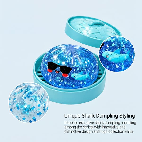 Original Mysterious Dumpling Shark Edition | Viral Blød Plyslegetøj Blind Box - Stor - Perfekt Gave 1pcs