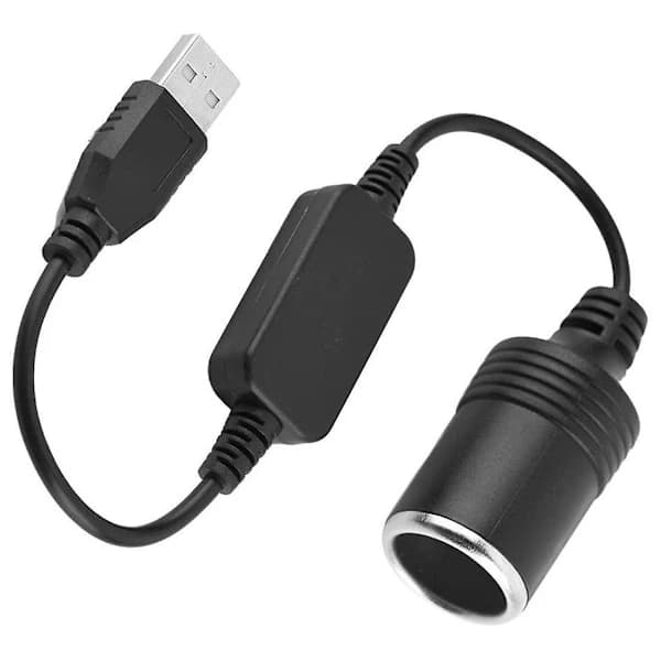 USB til 12V bilopladeradapter til Dash Cam, Sort