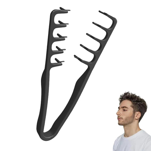 2-pack kammar i plast för män för styling och volym, kompakt och resevänlig [GPA] Black