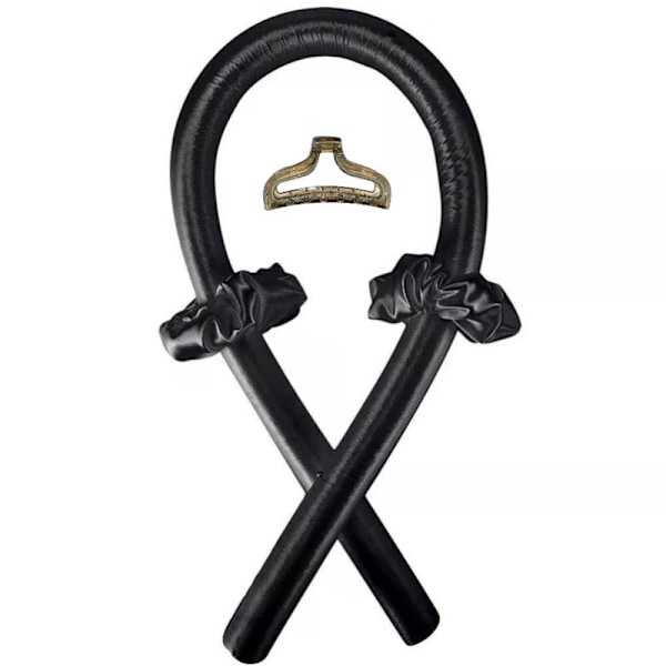 Satin Heatless Curling Set til Hår, Perfekte Krøller, Ingen Skader black
