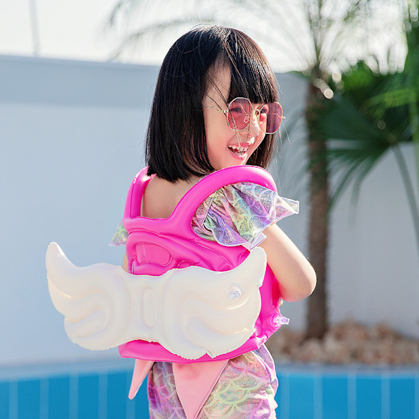 Simväst, Uppblåsbar Pool Floats Simring Rosa pink M
