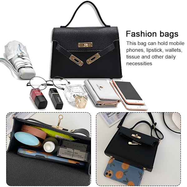 Fashionabel axelväska i läder med stor kapacitet för mobiltelefon, crossbody-väska