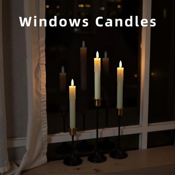 6-pack Battery Operated LED Candles with Remote Control and Timer, Flickering Warm White Real Wax Light D B