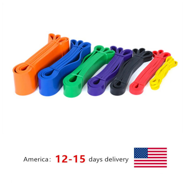 Motstandsband Trening Elastisk Naturlig Latex Trening Gummiøgle Styrke Gummibånd Gym Fitness Trening Utvid seven color