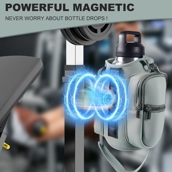 Magnetisk Gymbag med Justerbar Stropp og Flaskeholder