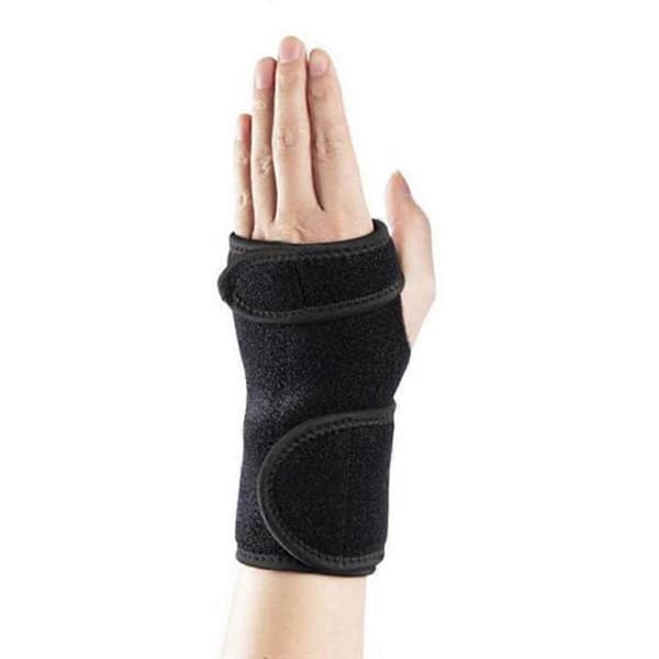 Justerbart åndbart håndledsbind Karpaltunnelskinne Håndledsstøtte Tendinit Smertelindring for Gigt Håndledsbandage Sort Black Left- Handed One Load