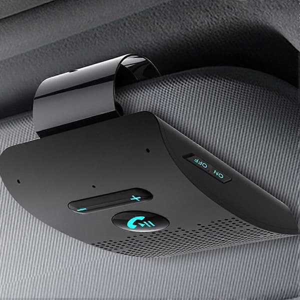 Bluetooth bilsett 5.0 med solskjermklips og dobbel mikrofon for håndfrie samtaler[GPA] black