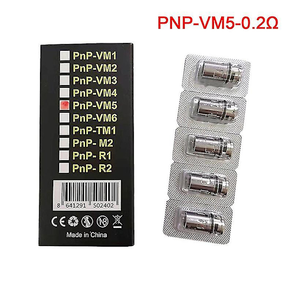5-pak Voopoo PNP Coil Vm1/vm3/vm5/r1/m2 Atomiserings Udskiftningskerne [FW] C
