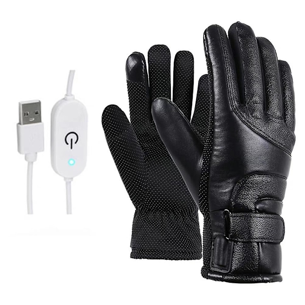Herr USB Uppvärmda Handskar Vintervärmare Utomhus Motorcykel Vantar Presenter
