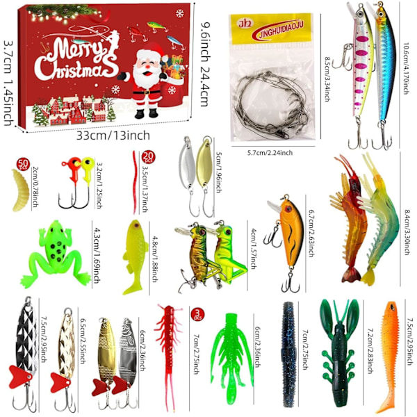 Fiske-Adventskalender | 24-dagars fiskebete-set, 2024 jul/advent fiskebete-set för vuxna, män, tonåringar 780B
