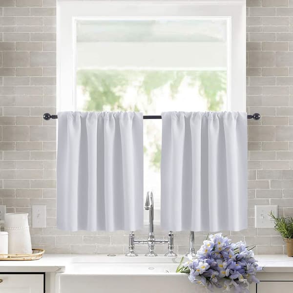 Korte gardiner, blendingsgardiner, 2 stk. hvite white 76x92cm