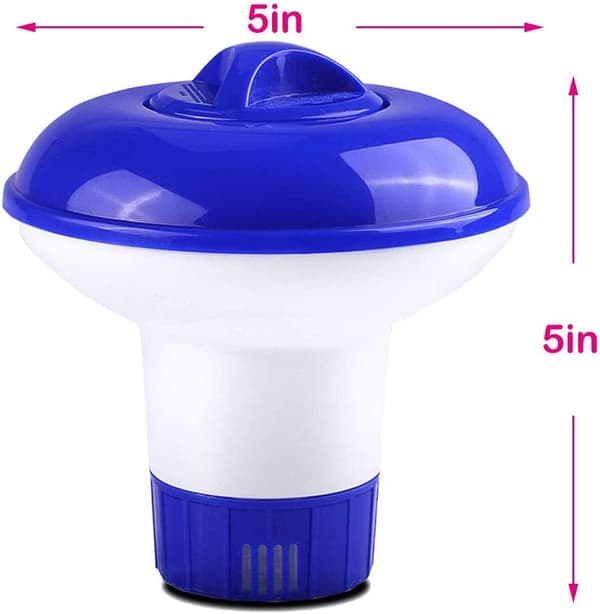 Flydende dispenser klortabletter boblebad pool spa, flydende poolklor, klortabletholder (5 tommer)