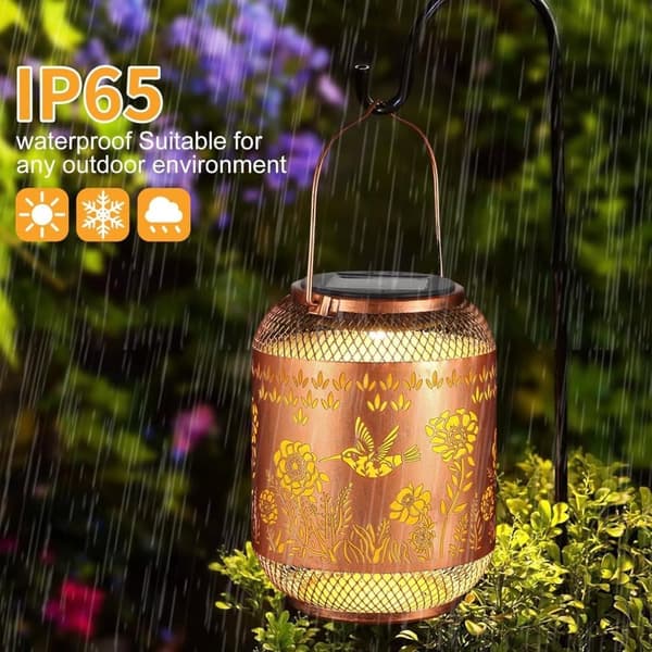 Solar Light Outdoor with Hanging Hook - Solar Powered Garden Light Butterfly/Hummingbird
