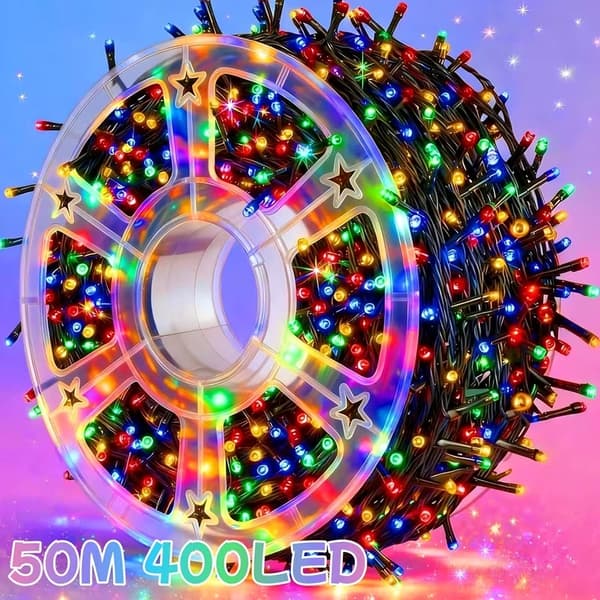 LED juletrebelysning med 8 lysmoduser for utendørs og innendørs dekorasjon Colorful 50m-400L
