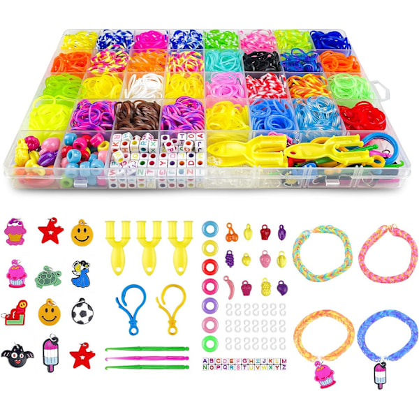 Loom Bands-set 2500 pysselbitar 40 färger armband gör det själv