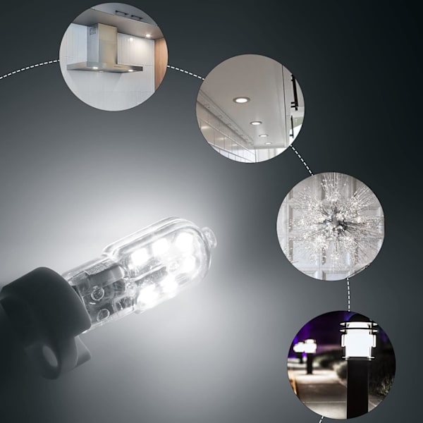 Lamper 10-pak G4 LED-pære 2W, DC 12V belysningslampe, 6000K hvid