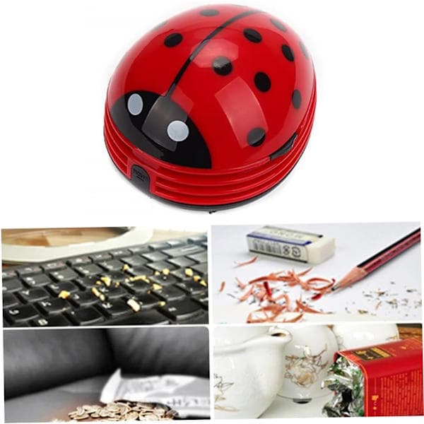 Mini Vacuum Cleaner for Desk, Ladybug Design, Home Office, Dust Collector, Table Vacuum Cleaner, Computer