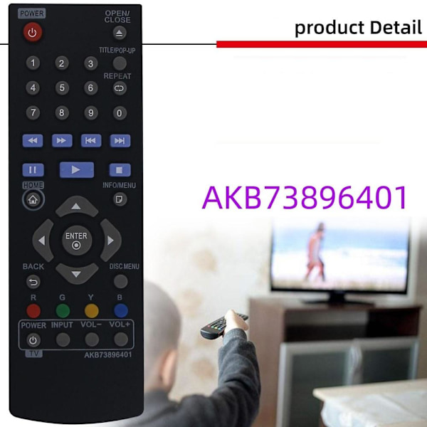 fjernkontroll erstatning for LG DVD AKB73896401 AKB736158 akb73615801
