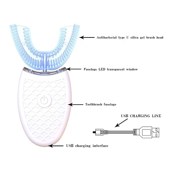 INF Elektrisk Tandborste 360° Automatisk Tandborste med Ultraljud