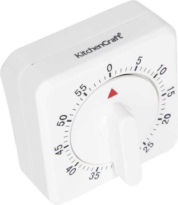 1 stk kjøkkentimer, 60 minutter, hvit 1pc
