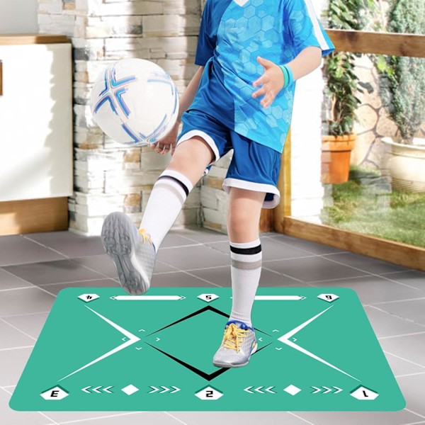 Fodboldtræningsmåtte, 90 x 60 cm lydløs måtte til træning, skridsikker driblingstræningsmåtte – fodbold agility træningsgulvmåtte til fodboldkærlighed 2
