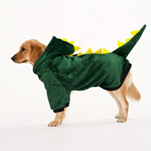 Varm fleecetröja med dinosauriedesign för stora hundraser 6XL Green
