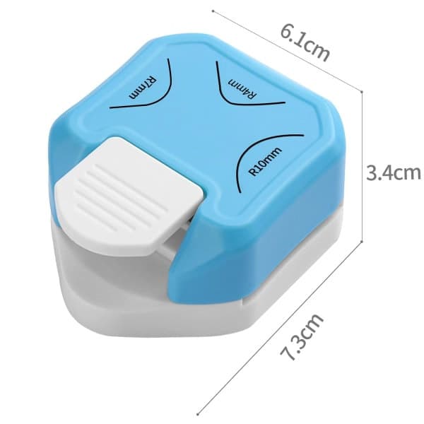 Hörnstans i 1 för papper, R 4/7/10 mm metall och plast