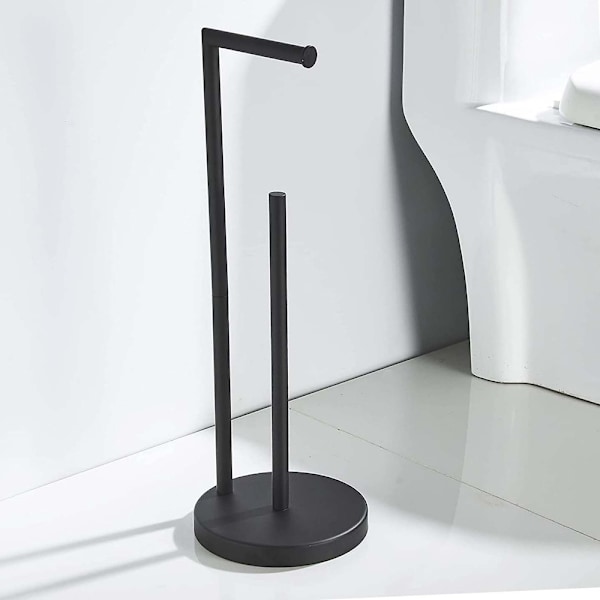 Sort, fritstående toiletpapirholder Fritstående toiletpapir