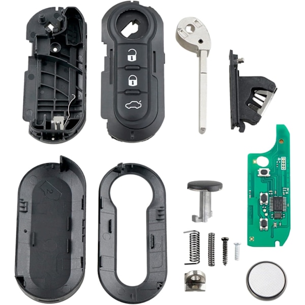 Bilnøgle med 3 knapper 433 MHz fjernbetjening til Fiat 500 L MPV Ducato til Cit-ro-en Jum-per til Peu-ge-ot Box-er - Mar Modell 2 + Delphi BSI