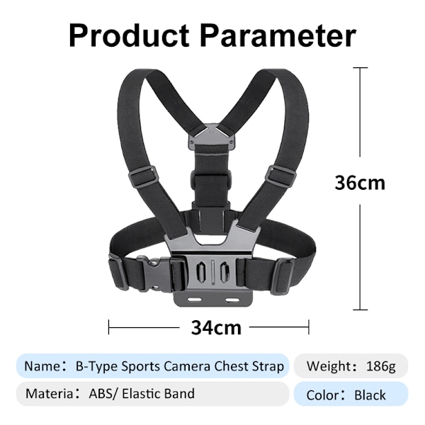 Brystmonteringsseleholder til Gopro Mobiltelefon B