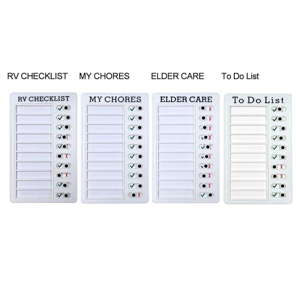 Muistilista Päiväsuunnittelija Itsekuri Punch Card RV MUISTILISTA RV CHECKLIST