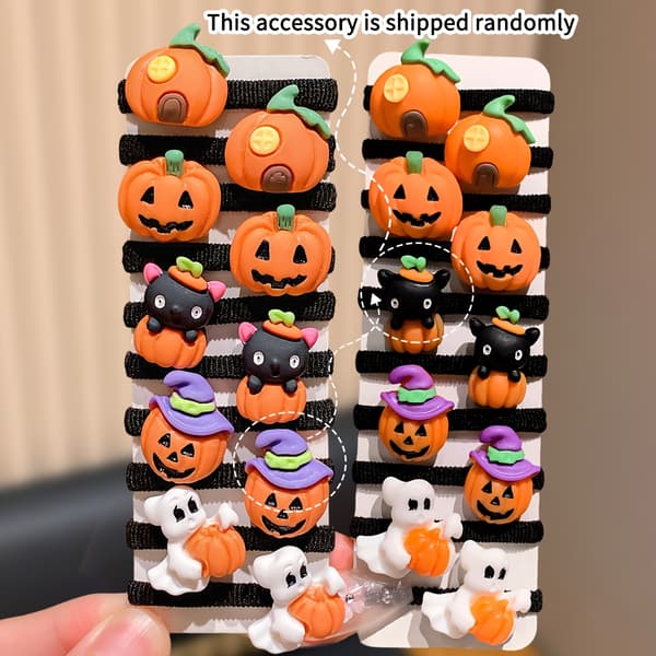 Halloweenhårband för flickor med pumpa- och häxhattsmönster, festpresenter Multi A (20pcs)