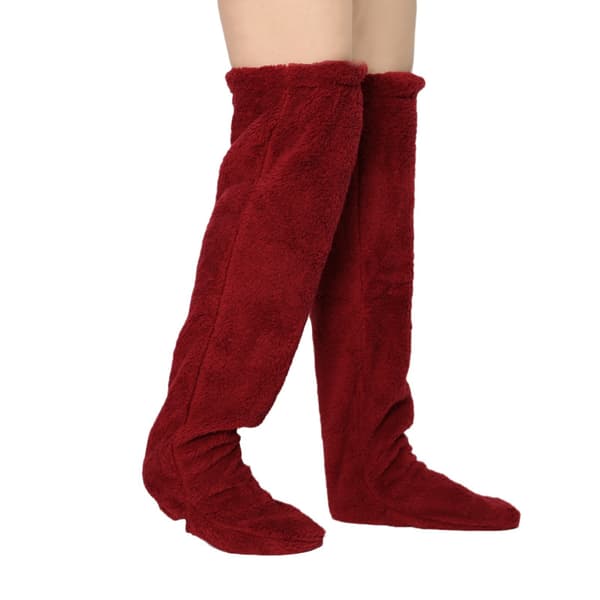 Snuggs Strikkede Knæstrømper med Snuggle Paws Mønster Claret size