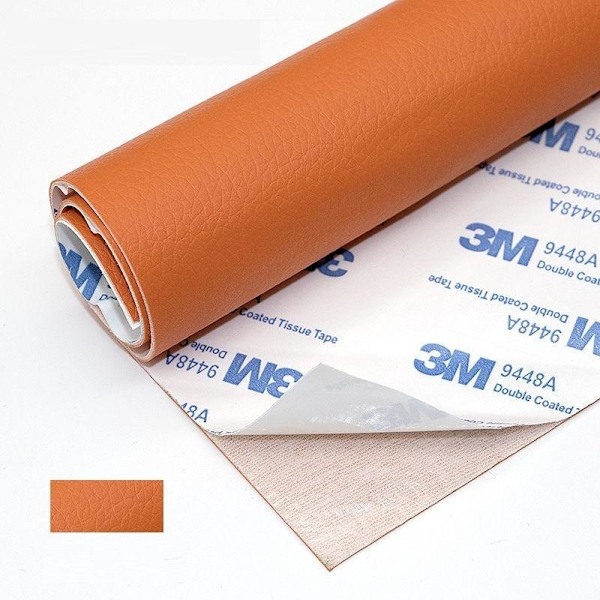 Selvklebende lærimitasjon reparasjon lærimitasjonsreparasjonsbånd lærimitasjon reparasjon oransje oransje 20*120 cm 1 stk