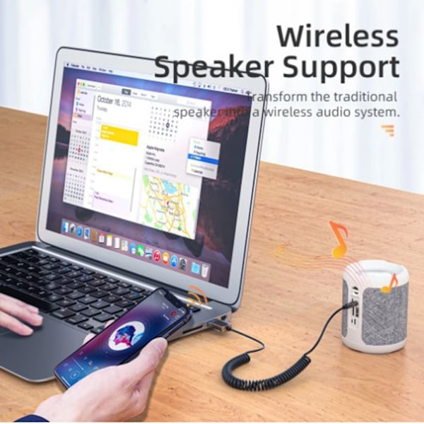 Bluetooth Adapter til Bil, Trådløs Adapter Kabel Dongle USB