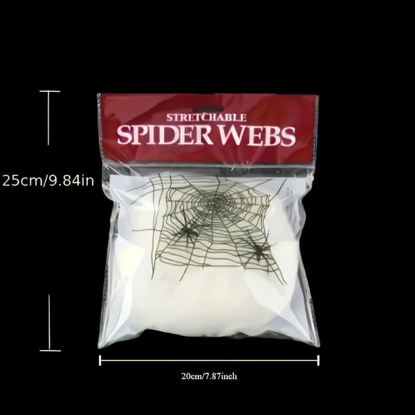 Elastisk edderkoppespind Halloween-dekorationssæt med falske edderkopper til hjemsøgt hus og hjem 5pcs