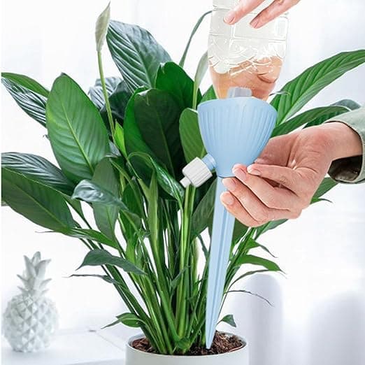 4 x droppflaskor, växtvattendispenser, justerbart automatiskt bevattningskit, droppbevattningskit för växter, blommor, trädgård, krukväxter