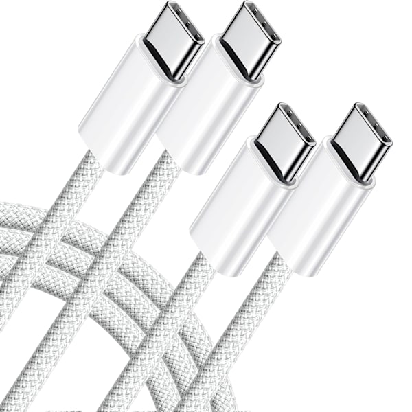 2-pakning 3FT USB-C til USB-C-kabel - sertifisert hurtigladekabel for iPhone 15 Pro Max, Samsung S23, iPad Pro, MacBook Air