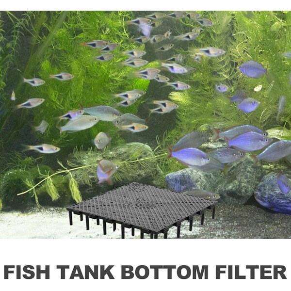 Bundfilter til akvarium - Under Gravel Filter Plate 15x15cm - Isolerende skillevæg til akvarium, let at samle og installere